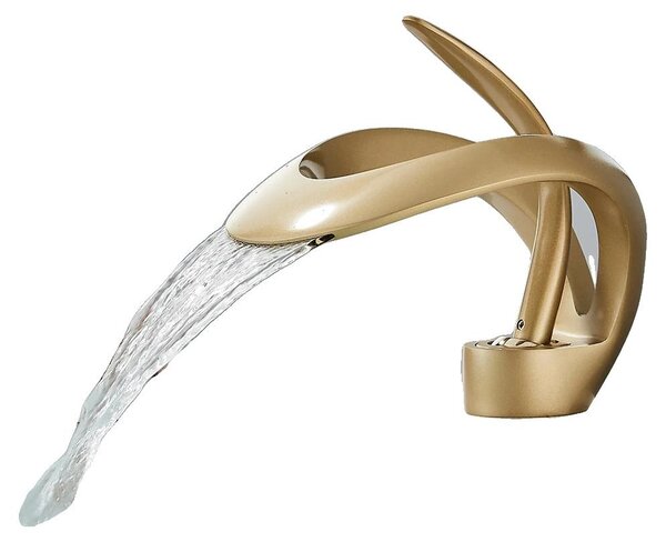 Miscelatore per lavabo, materiale: ottone, monocomando, finitura oro, ottone