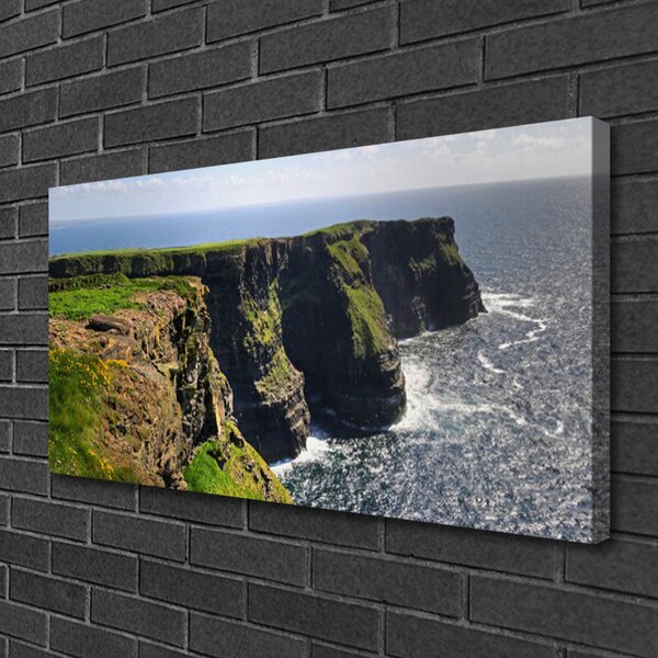 Quadro su tela Paesaggio marino roccioso 100x50 cm