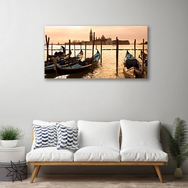 Quadro su tela Paesaggio marino in barca 100x50 cm