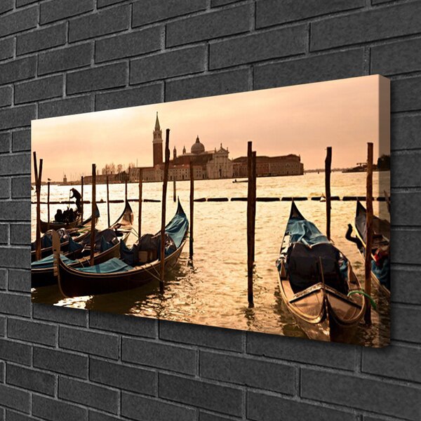 Quadro su tela Paesaggio marino in barca 100x50 cm