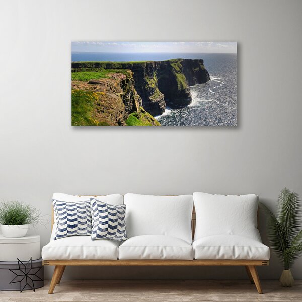 Quadro su tela Paesaggio marino roccioso 100x50 cm