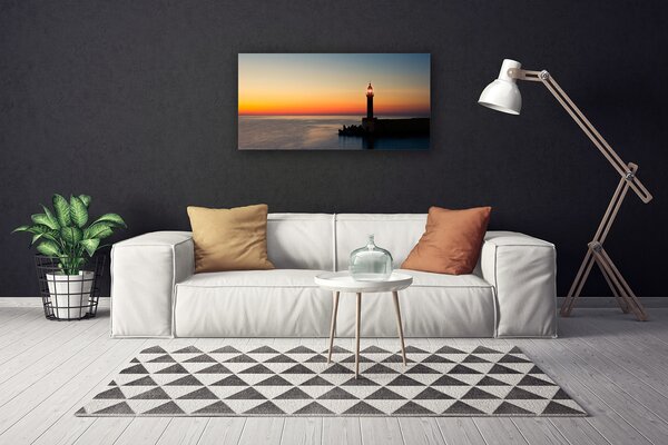 Stampa quadro su tela Paesaggio del faro 100x50 cm