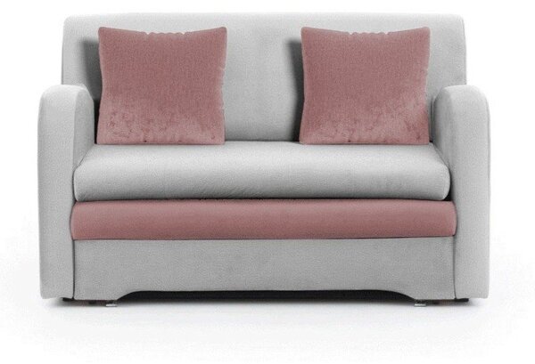 Divano rosa/grigio chiaro allungabile e rivestimento in velluto 130 cm Ario – ELTAP