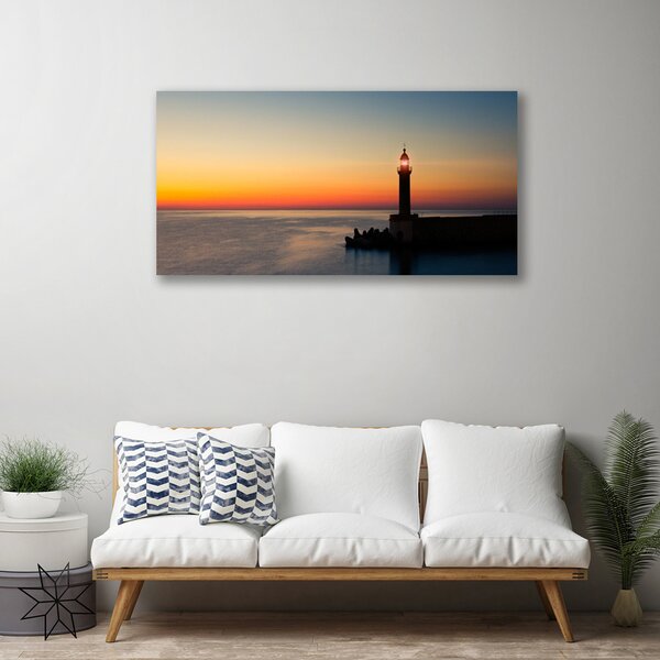 Stampa quadro su tela Paesaggio del faro 100x50 cm