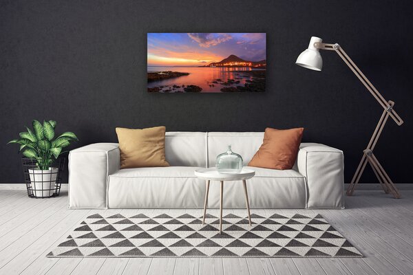 Quadro su tela Paesaggio marino di pietre 100x50 cm