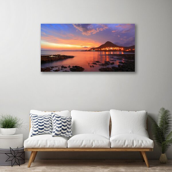 Quadro su tela Paesaggio marino di pietre 100x50 cm