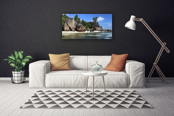 Quadro su tela Paesaggio marino roccioso 100x50 cm