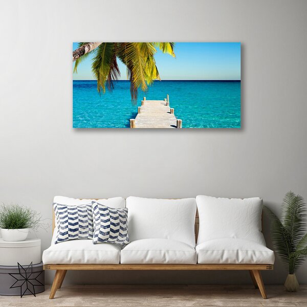 Quadro su tela Architettura del ponte sul mare 100x50 cm
