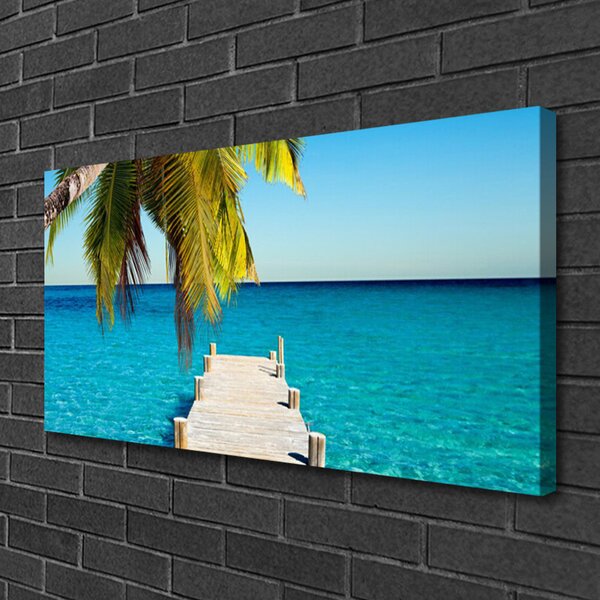 Quadro su tela Architettura del ponte sul mare 100x50 cm
