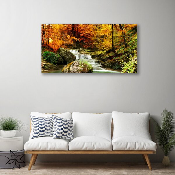 Quadro su tela Cascata della foresta naturale 100x50 cm