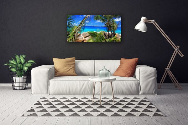 Stampa quadro su tela Paesaggio di foglie di roccia 100x50 cm