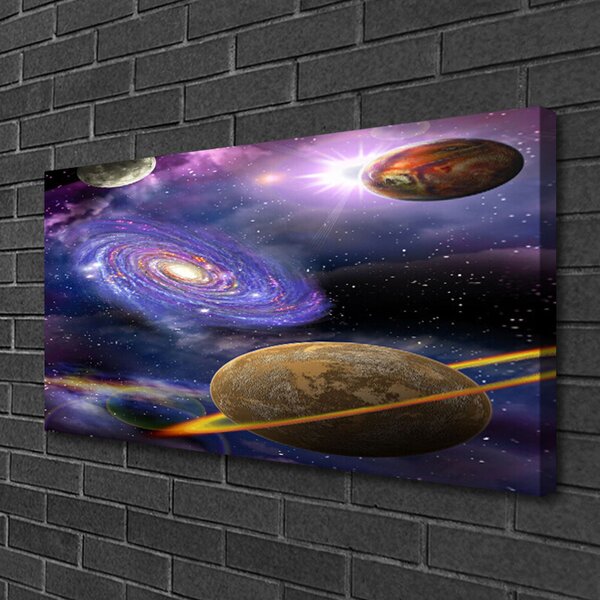 Quadro su tela Pianeta Universo 100x50 cm