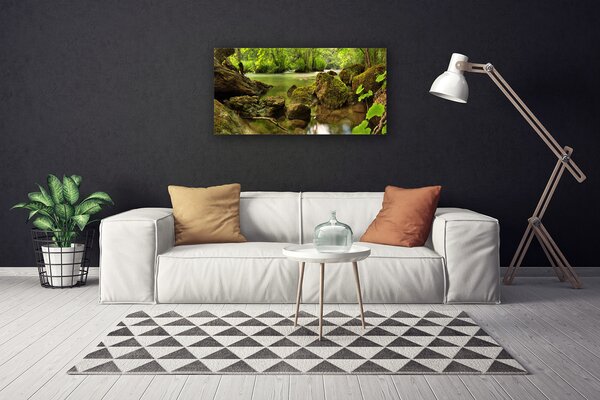 Quadro su tela Natura del lago di roccia 100x50 cm