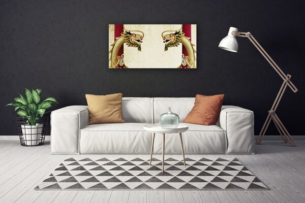 Stampa quadro su tela Arte del drago 100x50 cm