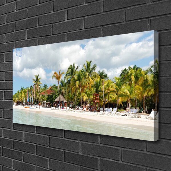 Quadro su tela Paesaggio delle palme della spiaggia 100x50 cm
