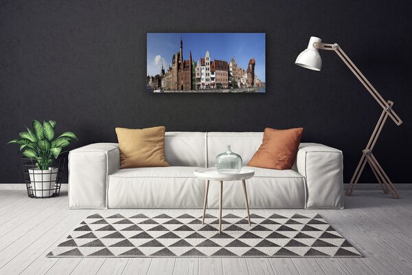 Quadro su tela Case di città 100x50 cm