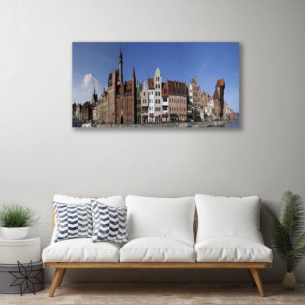 Quadro su tela Case di città 100x50 cm