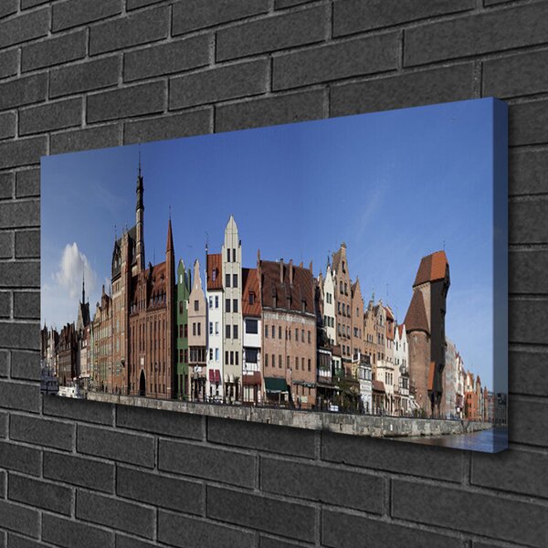Quadro su tela Case di città 100x50 cm