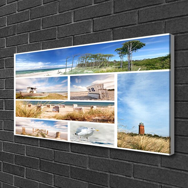 Quadro su tela Paesaggio marino 100x50 cm