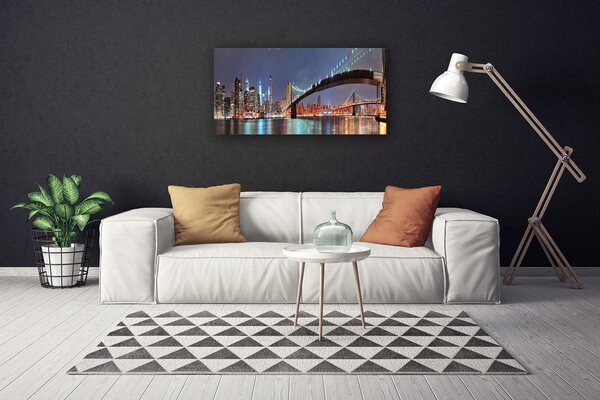 Quadro su tela Architettura del ponte della città 100x50 cm
