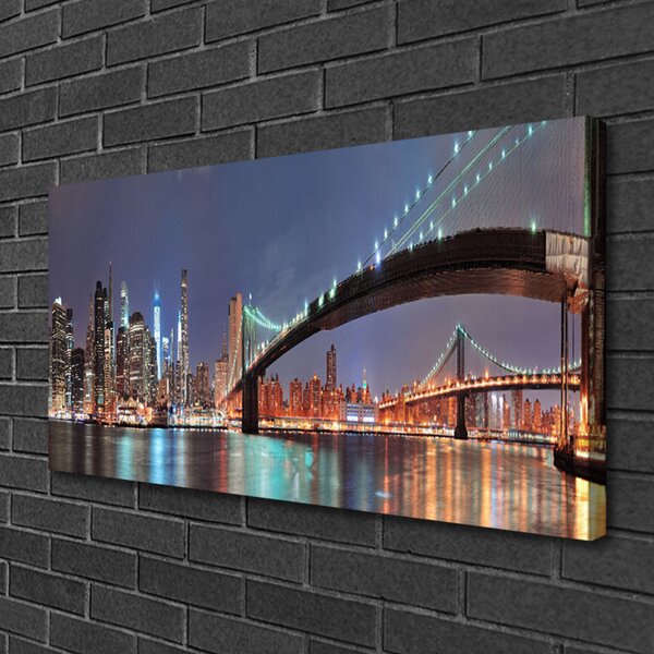 Quadro su tela Architettura del ponte della città 100x50 cm