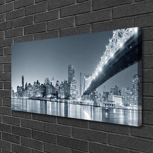 Quadro su tela Architettura del ponte della città 100x50 cm