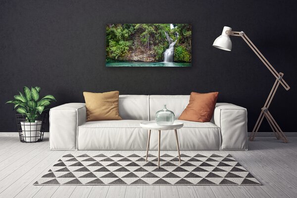 Stampa quadro su tela Cascata Rock Nature 100x50 cm