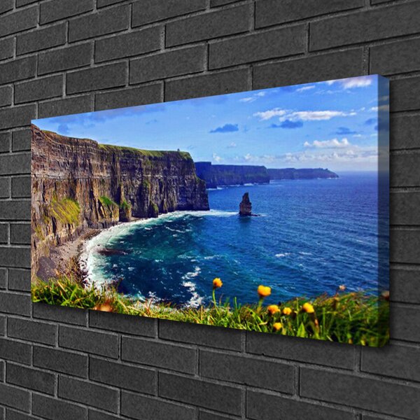 Quadro su tela Paesaggio del mare della roccia della baia 100x50 cm
