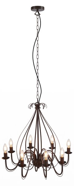Lampadario intelligente ruggine marrone 8 luci incl. Wifi B35 - Giuseppe
