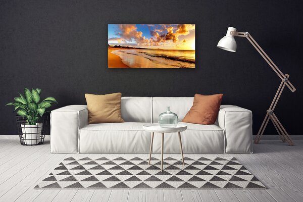 Stampa quadro su tela Paesaggio della spiaggia dell'oceano 100x50 cm