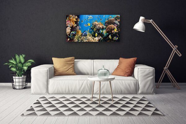 Quadro su tela Natura della barriera corallina 100x50 cm