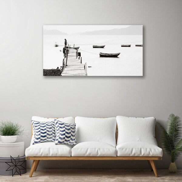 Stampa quadro su tela Architettura del ponte della barca 100x50 cm