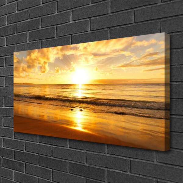 Quadro su tela Mare, sole, paesaggio 100x50 cm