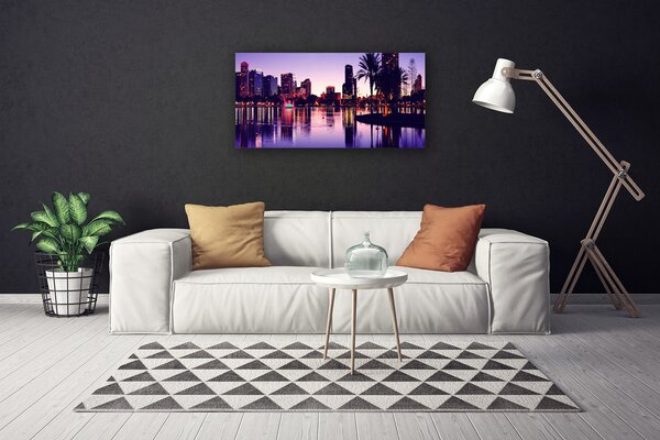 Quadro su tela Case di città 100x50 cm