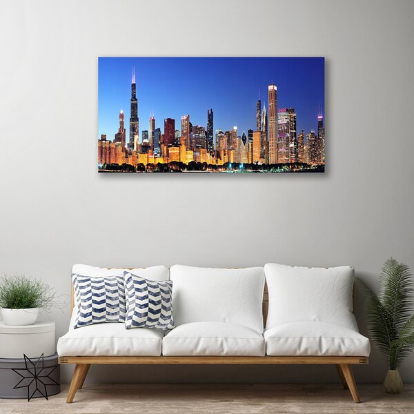 Quadro su tela Case di città 100x50 cm