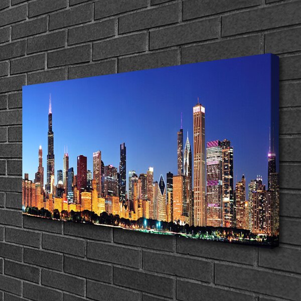 Quadro su tela Case di città 100x50 cm