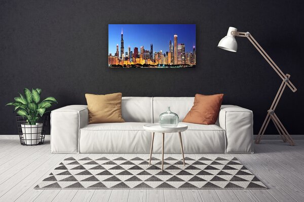 Quadro su tela Case di città 100x50 cm