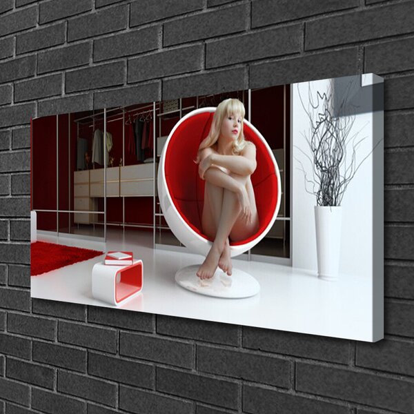 Quadro su tela Stanza della donna nuda 100x50 cm