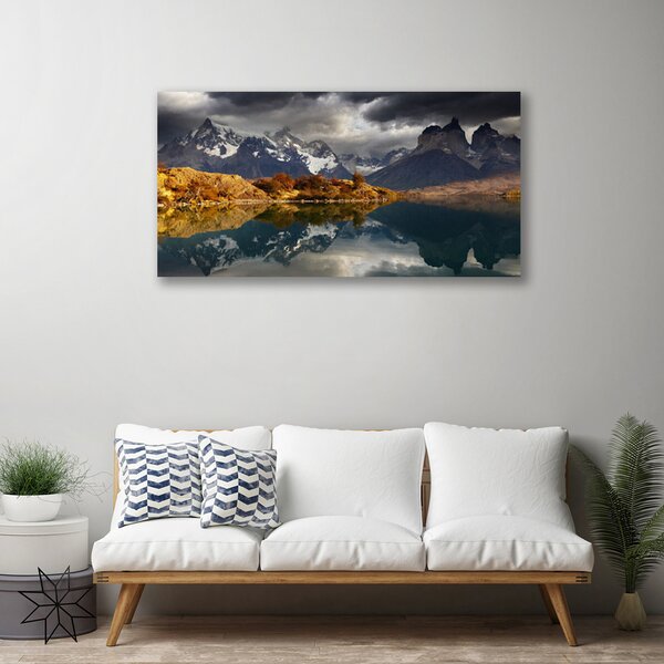 Quadro su tela Paesaggio del lago di montagna 100x50 cm