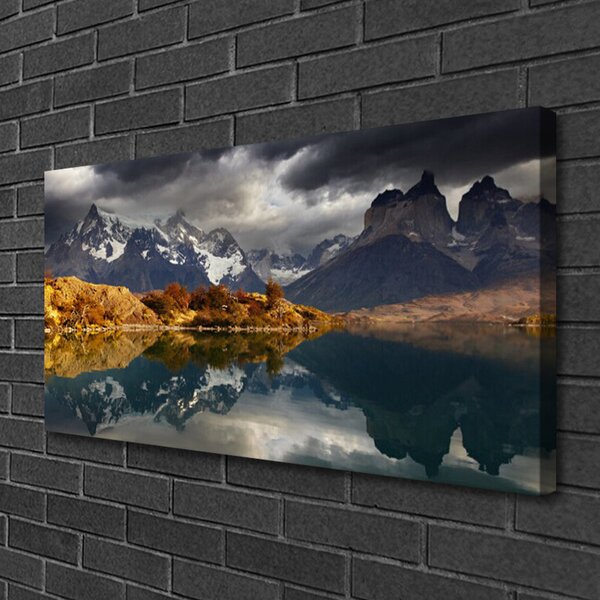 Quadro su tela Paesaggio del lago di montagna 100x50 cm