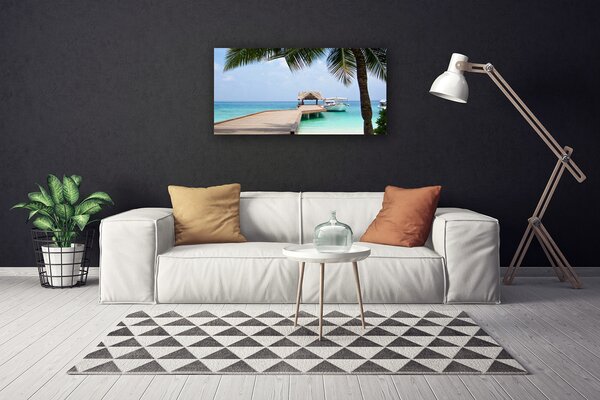 Quadro su tela Architettura del ponte sul mare 100x50 cm