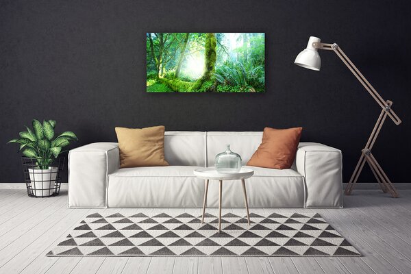 Quadro su tela Foresta della natura del muschio 100x50 cm