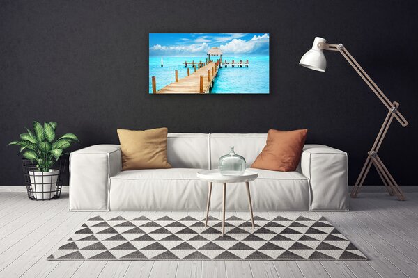Quadro su tela Architettura del ponte sul mare 100x50 cm