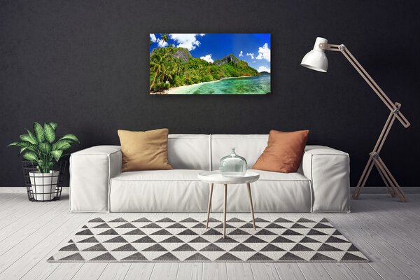 Quadro su tela Paesaggio di montagna della spiaggia 100x50 cm