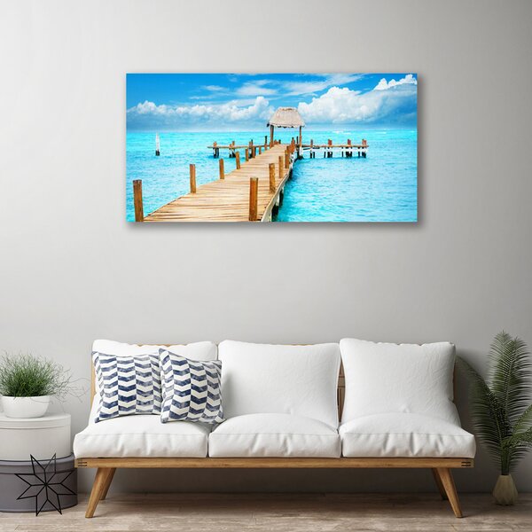 Quadro su tela Architettura del ponte sul mare 100x50 cm