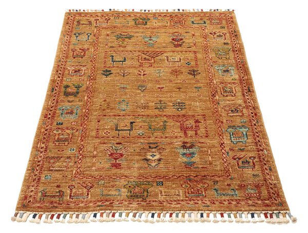 Rubin Pakistan Cornice Giallo Oro Terracotta Rosso Corallo Blu Teal Verde Olivo 78x113 Cm
