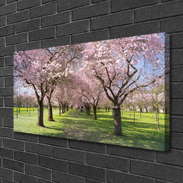 Quadro su tela Percorso dell'albero della natura 100x50 cm