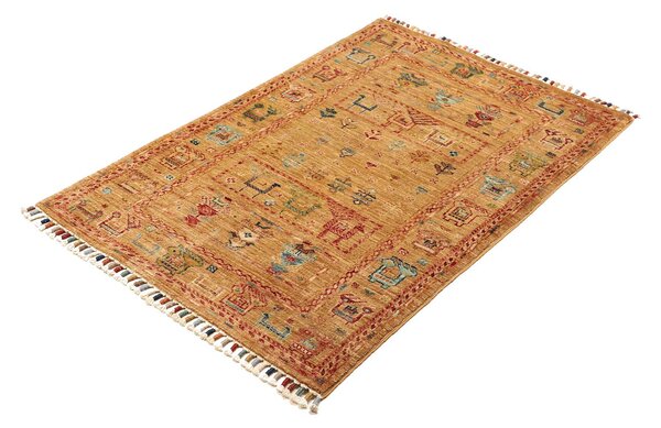 Rubin Pakistan Cornice Giallo Oro Terracotta Rosso Corallo Blu Teal Verde Olivo 78x113 Cm