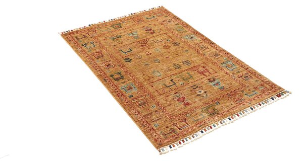 Rubin Pakistan Cornice Giallo Oro Terracotta Rosso Corallo Blu Teal Verde Olivo 78x113 Cm