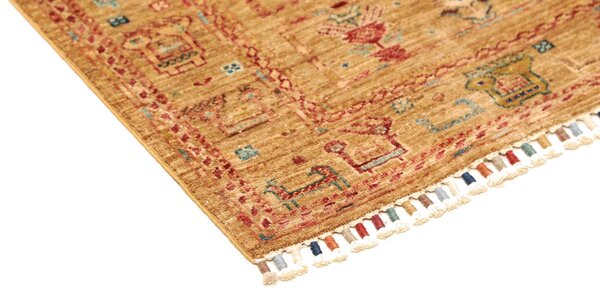 Rubin Pakistan Cornice Giallo Oro Terracotta Rosso Corallo Blu Teal Verde Olivo 78x113 Cm